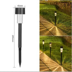 Solar LED Garden Stake Path Light IP65 Waterproof Dusk-to-Dawn Auto Lawn Lamp