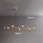 Modern Multi-Head Glass Pendant Chandelier 8 10 12 Heads 72-106W 4-Mode AC 90-240V
