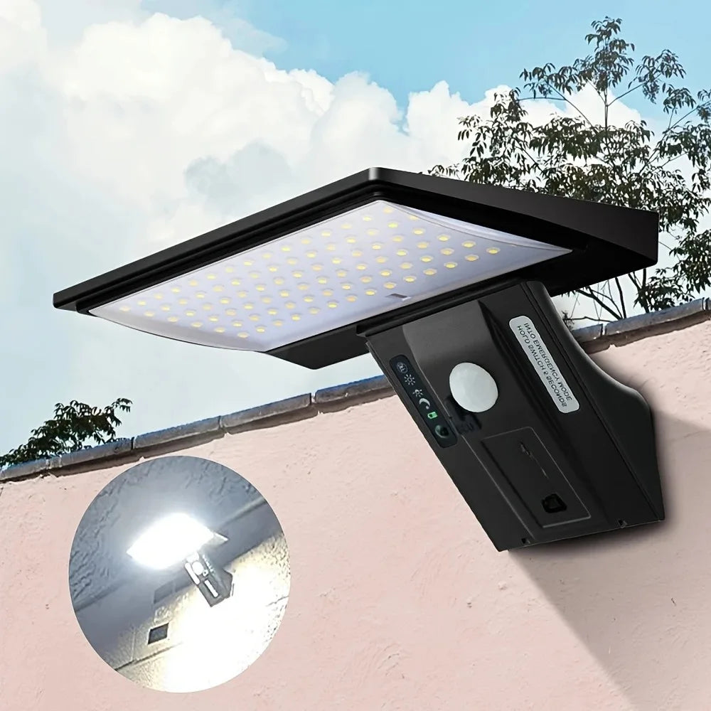 Solar LED Security Flood Light 90 SMD2835 LEDs PIR Motion Sensor IP65 Waterproof 4 Modes 2600mAh ABS Porch Yard Garden Wall Light
