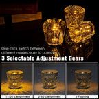 Crystal LED Rechargeable Table Lamp Touch Switch 3 Brightness Modes Type C USB 5V Warm White Bedroom Bedside Bar