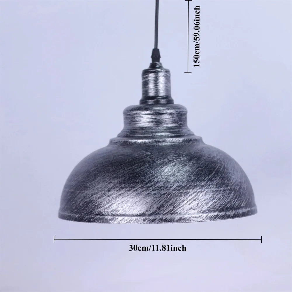 Vintage Industrial Iron Pendant Chandelier E26 Single Head Semi Flush Mount Touch Switch AC 90-260V Kitchen Dining Room Bar