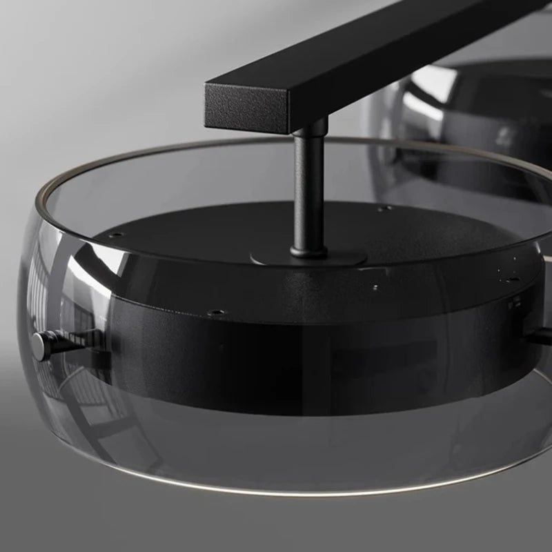 Nordic Multi-Head Glass Pendant Lamp 3 4 5 6 Heads 45-90W 3-Color Switchable AC 90-265V