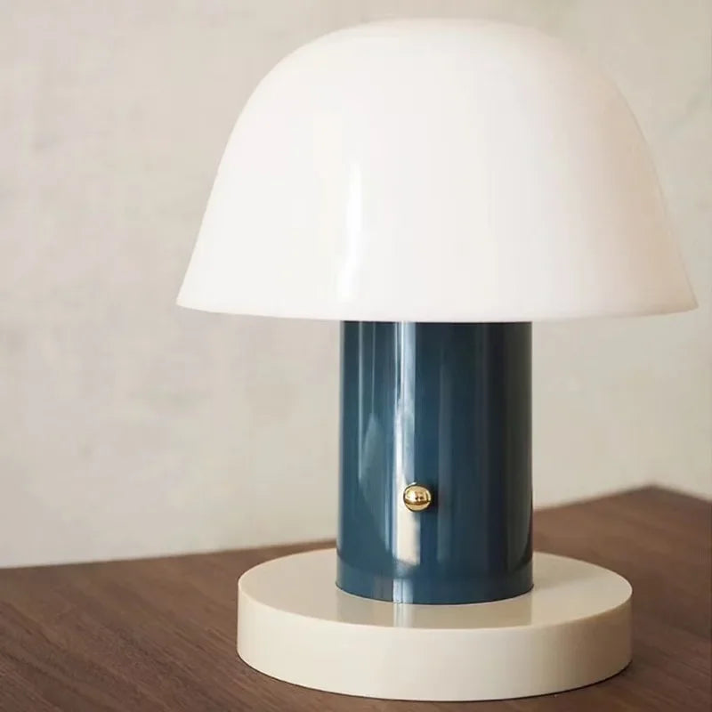 Nordic Retro Mushroom Table Lamp Touch Dimmable USB Charging AC 90-260V Bedroom Bedside