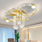 Modern Luxury LED Pendant Chandelier Iron Acrylic White Gold Black Dimmable Remote 85-265V