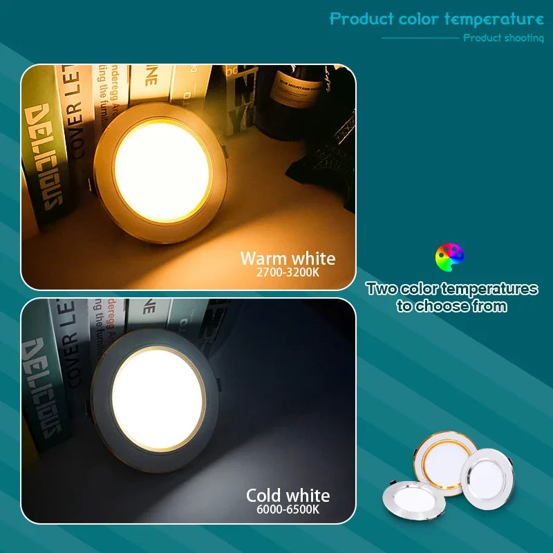 LED Recessed Downlight 5W 9W 12W 15W 18W Epistar 120 Degree CRI 85 AC 110V 220V or DC 12V 24V White Silver Gold 10 Pack Indoor Ceiling Spot