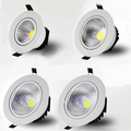 Dimmable COB LED Recessed Downlight 5W 7W 9W 12W 15W 20W Polished Aluminum Epistar CRI 90 120 Degree Knob Switch AC 85-265V Anti-Glare