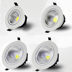 Dimmable COB LED Recessed Downlight 5W 7W 9W 12W 15W 20W Polished Aluminum Epistar CRI 90 120 Degree Knob Switch AC 85-265V Anti-Glare