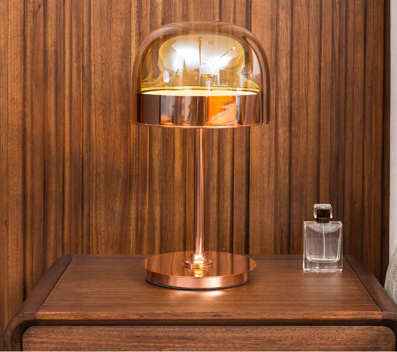 Post-Modern Italian Style Glass Table Lamp Iron Touch Switch AC 100-240V 3-5m² Bedroom