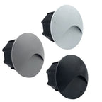 3W IP65 Recessed LED Stair Step Wall Lamp 85mm AC 100-240V White Black Gray Warm Cool White