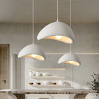 Nordic Wabi Sabi Pendant Light G9 Handmade Polystyrene Chandelier White Grey 90-260V