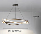 Modern Circular LED Ring Pendant Chandelier 60cm 80cm 100cm 72-144W Dimmable AC 90-265V