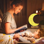 USB Rechargeable Touch Dimming LED Night Light Moon Star Acrylic Metal 3 Color Temperatures Stepless Dimming Bedroom Bedside