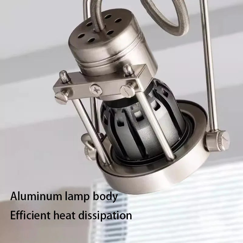 Industrial LED Track Light Set 3-4 Lights Brushed Nickel Aluminum AC 110-240V 5-Year Warranty
