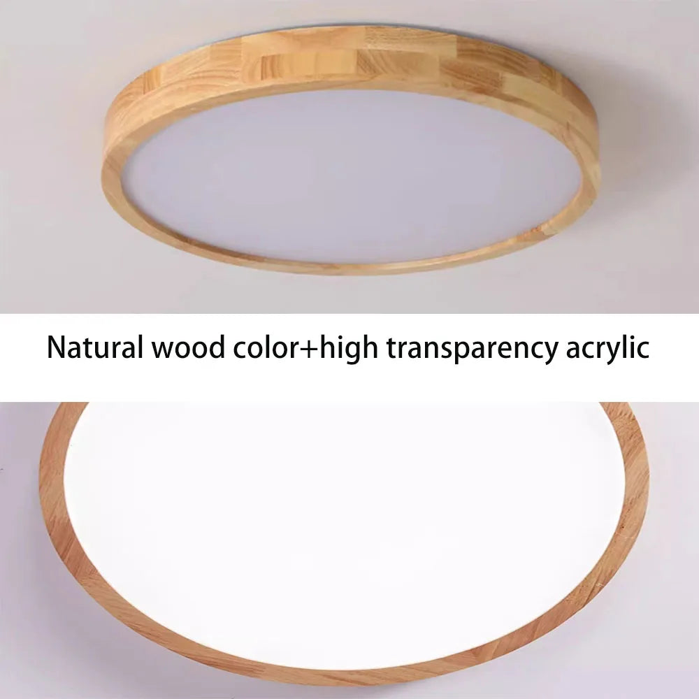 Modern Nordic Wood Iron Acrylic LED Ceiling Light 27W 36W 48W 64W Touch Switch Smart App Dimmable AC 100-260V Living Room Bedroom