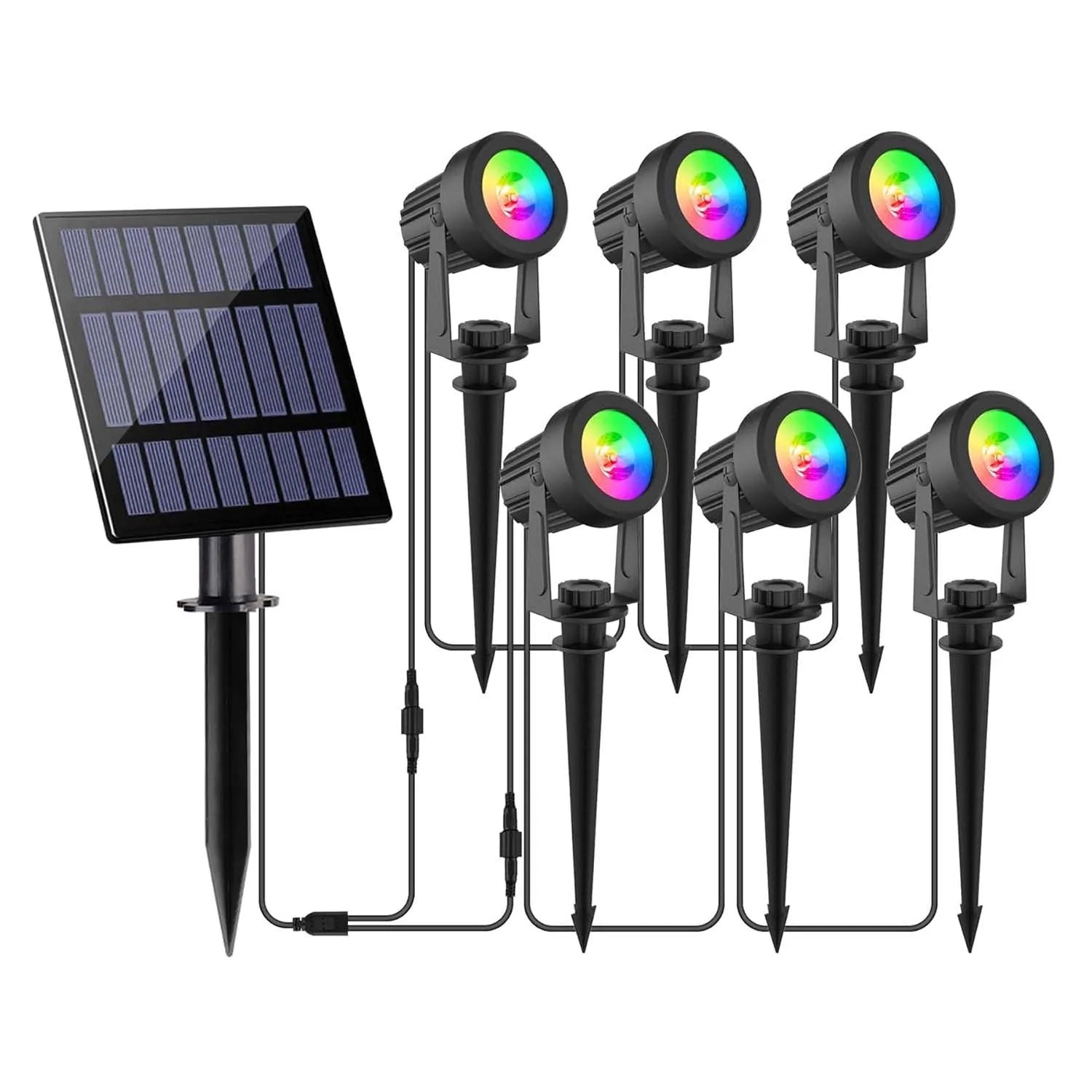 Solar LED Outdoor Spotlight IP65 RGB Warm White Cool White Garden Pathway Wall Lamp 6V 5W