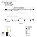 G40 LED Outdoor String Lights IP44 Dimmable 0.6W Warm White Connectable 9m 14m 26m