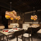 Southeast Asian Handmade Bamboo Wood LED Pendant Light E26 60W Max D45cm Adjustable Cord AC 110-240V Bedroom Dining Room Hotel