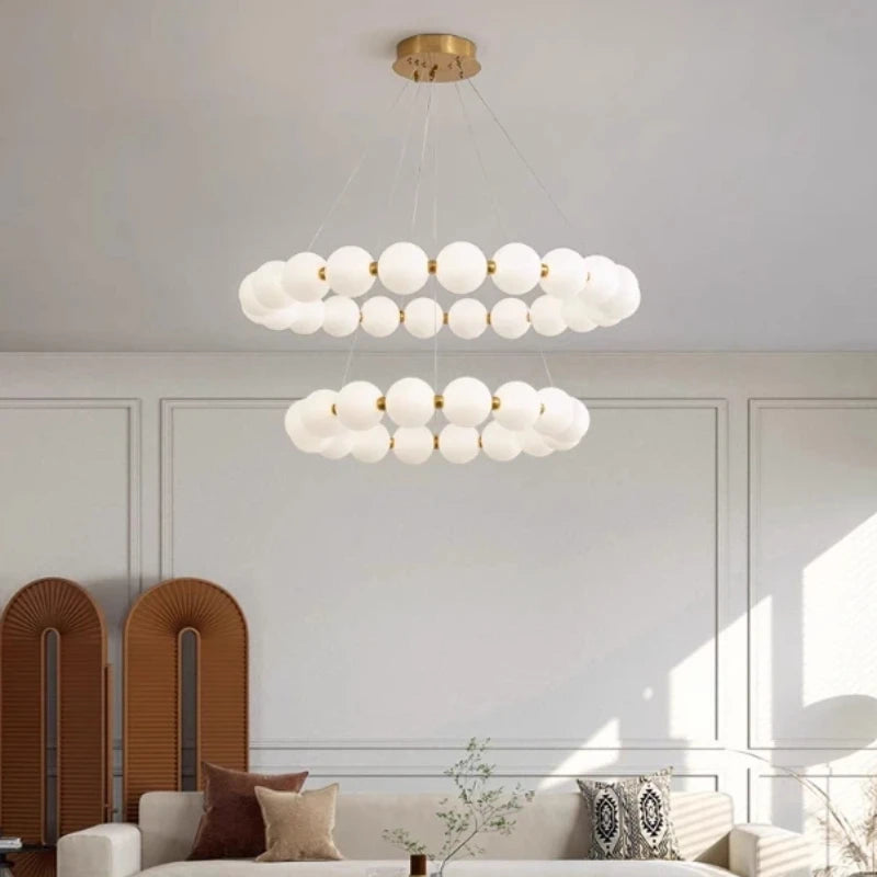 Nordic Modern LED Ring Chandelier Iron Polished Chrome Semi Flush Mount Remote Control AC 90-260V Living Room Dining Room Bar