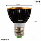 PAR20 COB LED Spotlight 3W 5W 7W E27 GU10 B22 E14 CRI 72+ 120° AC 85-265V Black Silver
