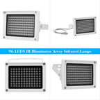 96-LED 850nm IR Infrared Illuminator 12W 10-60m CCTV Night Vision IP65 Auto DC 12V Aluminum