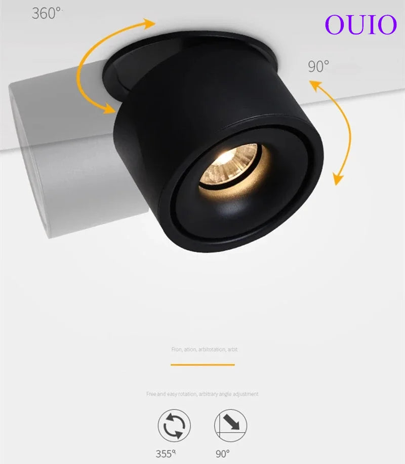 Dimmable COB LED Recessed Downlight 10W 15W 20W Epistar 24-Degree CRI 85+ 85-265V