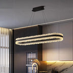 Modern Linear LED Strip Pendant Chandelier 90cm 110cm Ironware Acrylic Dimmable AC 90-240V