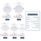 LED Recessed Downlight 5W 9W 12W 15W 18W Epistar DC12V DC24V AC110-220V 120° 6 Pack