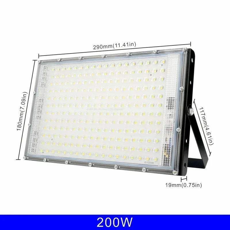 LED Flood Light 50W 100W 150W 200W SMD2835 IP65 CRI 85+ 180° AC 110-220V 4500-18000lm