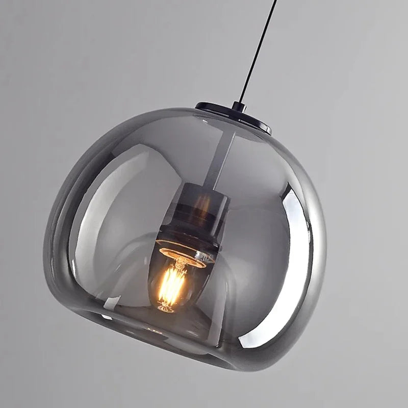 Modern Glass Ironware LED Pendant Chandelier 1 3 5 Heads 9-45W 3-Mode AC 90-240V