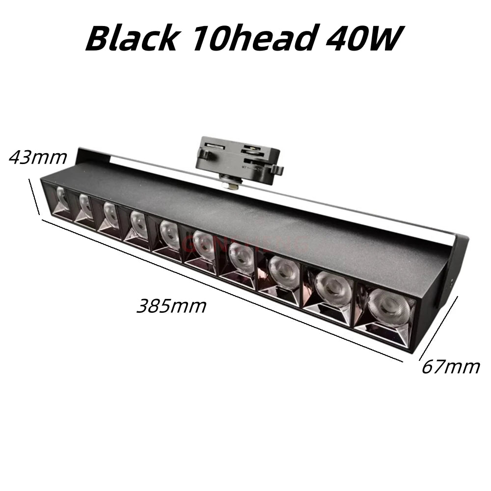 Dimmable LED Track Spotlight 12W-40W Epistar CRI 90+ 110lm/W 3-CCT AC 90-260V Aluminum