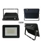 LED Flood Light 10W 20W 30W 50W 100W IP68 120° AC 110-240V Die-Cast Aluminum Black Shell