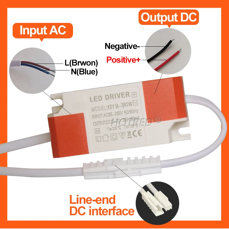 Isolated Constant Current LED Driver 1W-36W 260-300mA AC 85-265V Overvoltage Short Circuit Protection