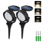 Solar LED Spotlight IP65 Waterproof 9 LED RGB 3 Lighting Modes 180 Degree Adjustable ABS Stake or Wall Mount Garden Yard Landscape