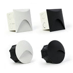 3W LED Recessed Step Light Square Round Black White AC 90-260V Anti-Glare Stair Wall