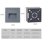 3W IP65 LED Stair Step Wall Lamp 100lm/W AC 85-265V White Black Gray Warm Natural Cool