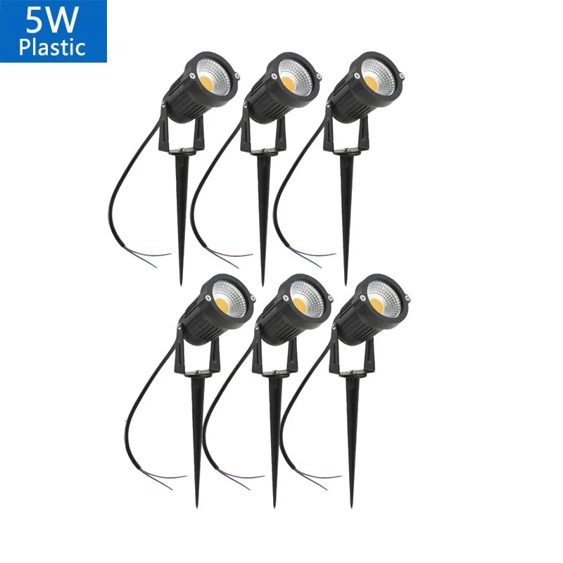 IP65 LED Garden Lawn Spike Light 5W 10W 15W AC 85-265V or DC 12-24V Aluminum ABS Warm White Cool White RGB Outdoor Landscape