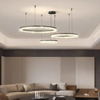 Modern Tiered Ring Crystal Acrylic Pendant Chandelier D40+60+80cm 100W Dimmable AC 90-265V
