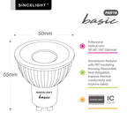 GU10 LED PAR16 Reflector Bulb 6W 500lm CRI 92 38 60 or 100 Degree Beam Angle AC 100-240V Halogen Replacement 6 Pack
