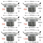 Dimmable LED Recessed Spotlight 3W 4W 5W 7W 9W 12W 30-Degree CRI 90+ 85-265V