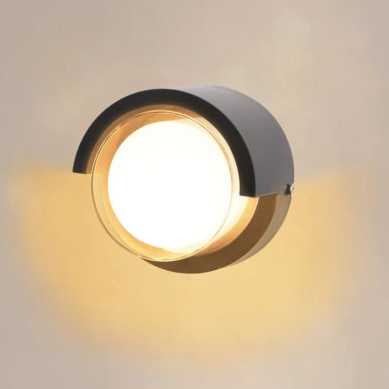 IP65 LED Outdoor Wall Lamp 5W 6W AC 85-265V 5.78 x 3.93 x 3.14 inch ABS Moisture Resistant Contemporary Porch Balcony Garden Black