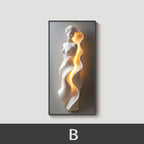 Modern Abstract Painting LED Wall Lamp Crystal Dimmable Remote AC 90-260V Living Room