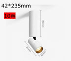 10W 20W OSRAM COB Rotatable Foldable LED Surface Spotlight CRI 92+ 24° Dimmable AC 85-265V