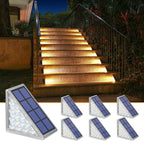 Solar LED Step Stair Light IP67 13 LEDs 80lm Warm White Auto Dusk Sensor ABS Lens Outdoor