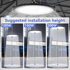 UFO LED High Bay Light 100W 150W 200W SMD2835 IP66 110-120lm/W 6000K AC 110-265V Warehouse