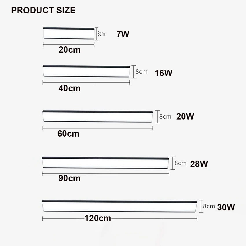IP65 LED Outdoor Wall Lamp Linear Strip Aluminum Acrylic 30cm to 150cm Warm White Neutral White Cool White AC 110-260V Black White