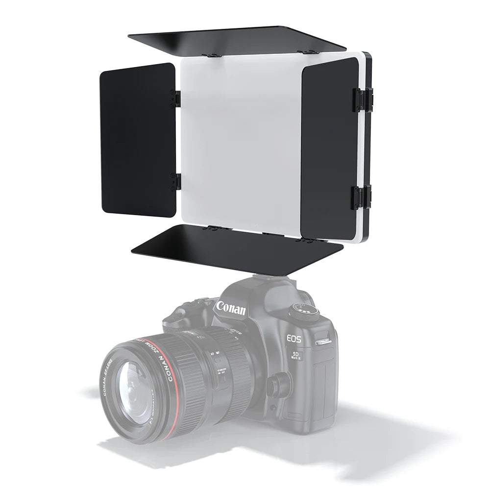 20W Bi-Color LED Video Light 2500-6500K Dimmable 180° Tilt NP-F Battery AC Adapter P30