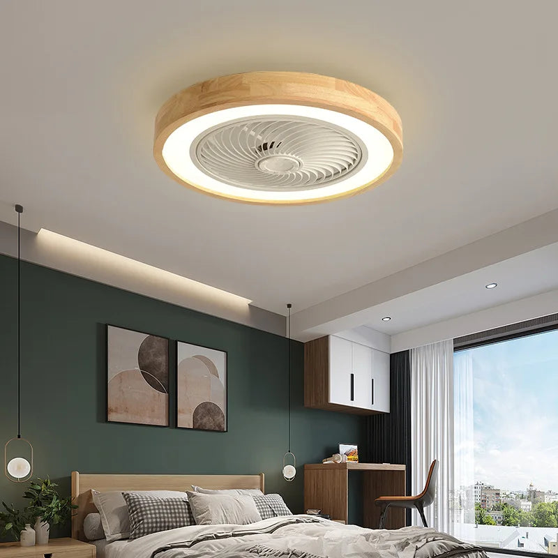 Nordic Wood LED Ceiling Fan 50cm 72W 6-Speed 3-CCT App Remote AC 110-220V 4.2kg