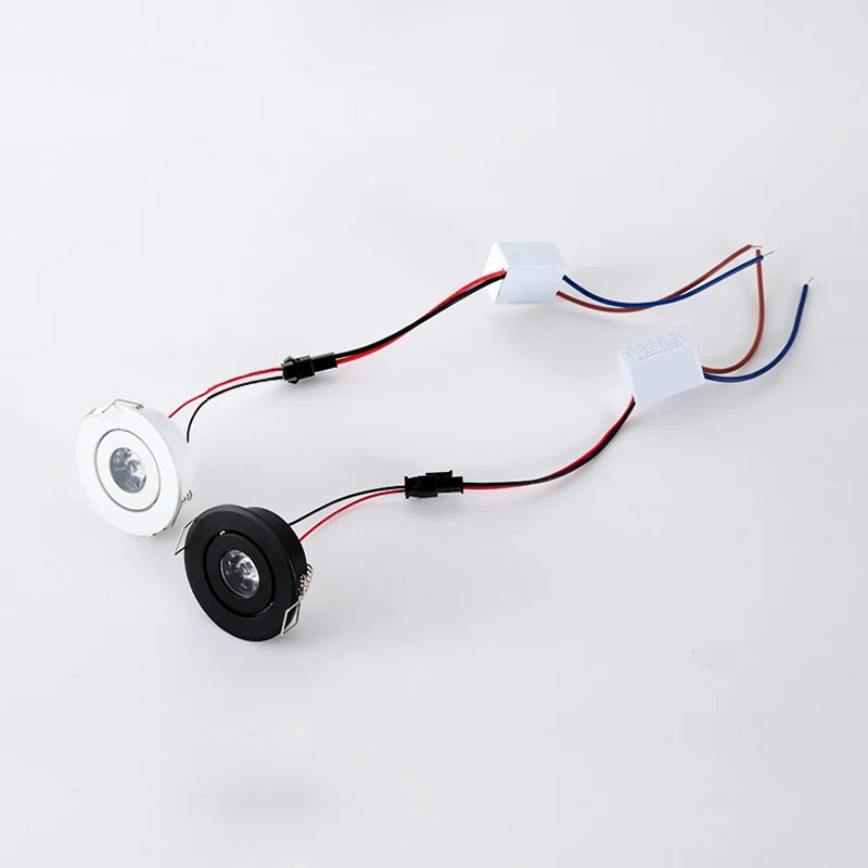 Mini Dimmable LED Recessed Downlight 1W 3W 52mm 45° CRI 80+ IP52 AC 85-265V 6 Pack