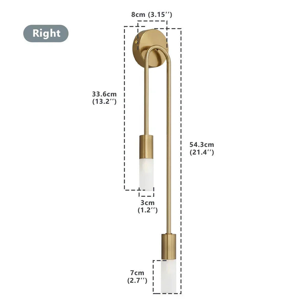 Modern Nordic LED Wall Lamp G9 Gold Metal Acrylic 8x55cm 10x67cm 90-260V Bedroom Hotel