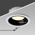 Recessed Anti-Glare LED Downlight 5W 7W 9W 12W 15W 18W 24W 30W Aluminum Dimmable CRI 90 IP42 AC 85-265V Ceiling Spot Driver Included